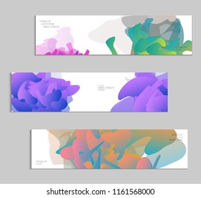 Abstract cover template with gradient design elements. Futuristic abstract modern pattern with fluid colors creating digital art. Bright colored background artistic social media web banner
