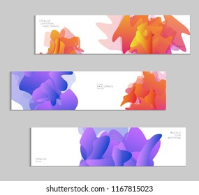 Abstract cover template with gradient design elements. Futuristic abstract modern pattern with fluid colors creating digital art. Bright colored background artistic social media web banner