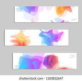 Abstract cover template with gradient design elements. Futuristic abstract modern pattern with fluid colors creating digital art. Bright colored background artistic social media web banner