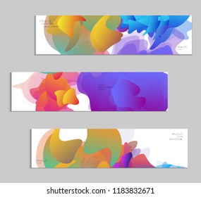 Abstract cover template with gradient design elements. Futuristic abstract modern pattern with fluid colors creating digital art. Bright colored background artistic social media web banner