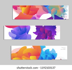 Abstract cover template with gradient design elements. Futuristic abstract modern pattern with fluid colors creating digital art. Bright colored background artistic social media web banner