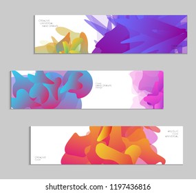Abstract cover template with gradient design elements. Futuristic abstract modern pattern with fluid colors creating digital art. Bright colored background artistic social media web banner