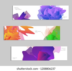 Abstract cover template with gradient design elements. Futuristic abstract modern pattern with fluid colors creating digital art. Bright colored background artistic social media web banner