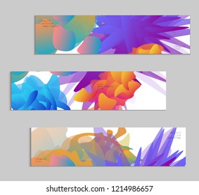 Abstract cover template with gradient design elements. Futuristic abstract modern pattern with fluid colors creating digital art. Bright colored background artistic social media web banner