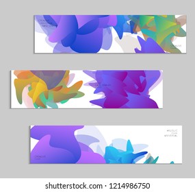Abstract cover template with gradient design elements. Futuristic abstract modern pattern with fluid colors creating digital art. Bright colored background artistic social media web banner