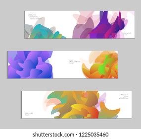 Abstract cover template with gradient design elements. Futuristic abstract modern pattern with fluid colors creating digital art. Bright colored background artistic social media web banner