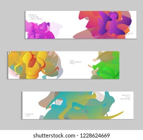 Abstract cover template with gradient design elements. Futuristic abstract modern pattern with fluid colors creating digital art. Bright colored background artistic social media web banner