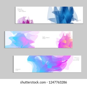 Abstract cover template with gradient design elements. Futuristic abstract modern pattern with fluid colors creating digital art. Bright colored background artistic social media web banner