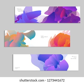 Abstract cover template with gradient design elements. Futuristic abstract modern pattern with fluid colors creating digital art. Bright colored background artistic social media web banner