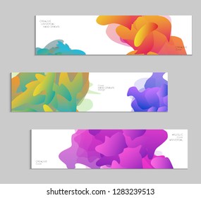 Abstract cover template with gradient design elements. Futuristic abstract modern pattern with fluid colors creating digital art. Bright colored background artistic social media web banner
