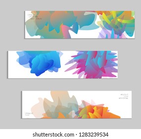 Abstract cover template with gradient design elements. Futuristic abstract modern pattern with fluid colors creating digital art. Bright colored background artistic social media web banner