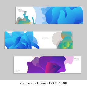 Abstract cover template with gradient design elements. Futuristic abstract modern pattern with fluid colors creating digital art. Bright colored background artistic social media web banner