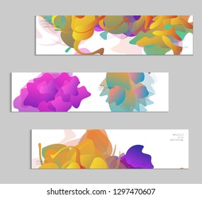 Abstract cover template with gradient design elements. Futuristic abstract modern pattern with fluid colors creating digital art. Bright colored background artistic social media web banner
