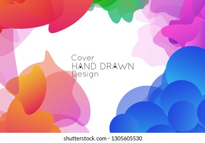 Abstract cover template with gradient design elements. Futuristic abstract modern pattern with fluid colors creating digital art. Bright colored background artistic social media web banner