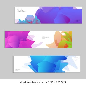 Abstract cover template with gradient design elements. Futuristic abstract modern pattern with fluid colors creating digital art. Bright colored background artistic social media web banner