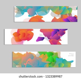 Abstract cover template with gradient design elements. Futuristic abstract modern pattern with fluid colors creating digital art. Bright colored background artistic social media web banner