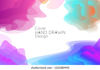 Abstract cover template with gradient design elements. Futuristic abstract modern pattern with fluid colors creating digital art. Bright colored background artistic social media web banner