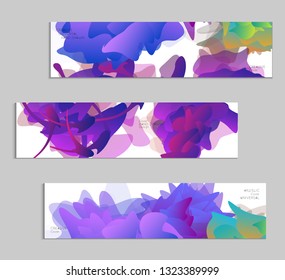 Abstract cover template with gradient design elements. Futuristic abstract modern pattern with fluid colors creating digital art. Bright colored background artistic social media web banner