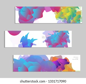 Abstract cover template with gradient design elements. Futuristic abstract modern pattern with fluid colors creating digital art. Bright colored background artistic social media web banner