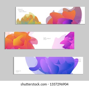 Abstract cover template with gradient design elements. Futuristic abstract modern pattern with fluid colors creating digital art. Bright colored background artistic social media web banner