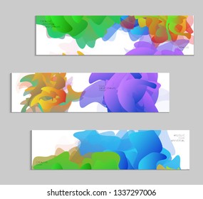 Abstract cover template with gradient design elements. Futuristic abstract modern pattern with fluid colors creating digital art. Bright colored background artistic social media web banner