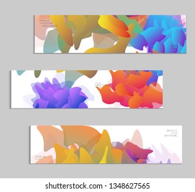 Abstract cover template with gradient design elements. Futuristic abstract modern pattern with fluid colors creating digital art. Bright colored background artistic social media web banner