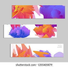 Abstract cover template with gradient design elements. Futuristic abstract modern pattern with fluid colors creating digital art. Bright colored background artistic social media web banner