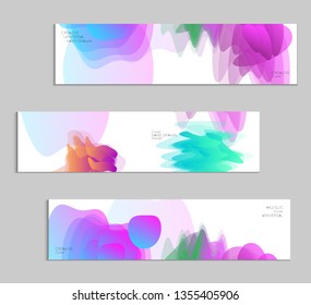 Abstract cover template with gradient design elements. Futuristic abstract modern pattern with fluid colors creating digital art. Bright colored background artistic social media web banner