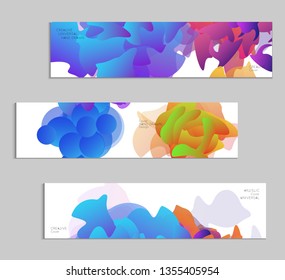 Abstract cover template with gradient design elements. Futuristic abstract modern pattern with fluid colors creating digital art. Bright colored background artistic social media web banner