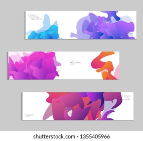 Abstract cover template with gradient design elements. Futuristic abstract modern pattern with fluid colors creating digital art. Bright colored background artistic social media web banner