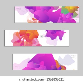 Abstract cover template with gradient design elements. Futuristic abstract modern pattern with fluid colors creating digital art. Bright colored background artistic social media web banner