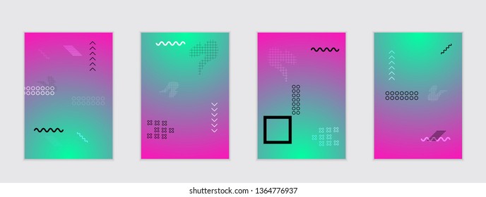 Abstract cover template with gradient design elements. Poster with geometric shapes and gradient.