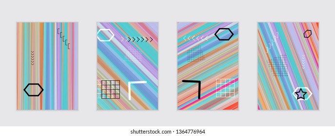 Abstract cover template with gradient design elements. Poster with geometric shapes and gradient.