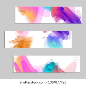 Abstract cover template with gradient design elements. Futuristic abstract modern pattern with fluid colors creating digital art. Bright colored background artistic social media web banner