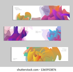 Abstract cover template with gradient design elements. Futuristic abstract modern pattern with fluid colors creating digital art. Bright colored background artistic social media web banner