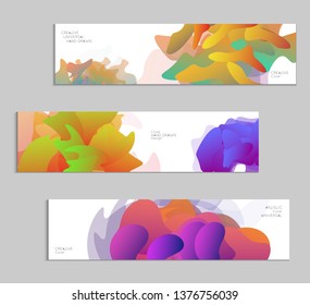 Abstract cover template with gradient design elements. Futuristic abstract modern pattern with fluid colors creating digital art. Bright colored background artistic social media web banner
