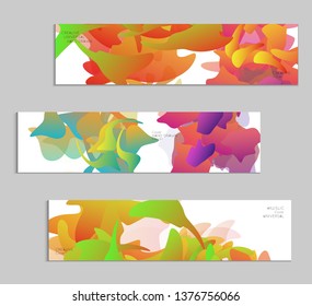 Abstract cover template with gradient design elements. Futuristic abstract modern pattern with fluid colors creating digital art. Bright colored background artistic social media web banner