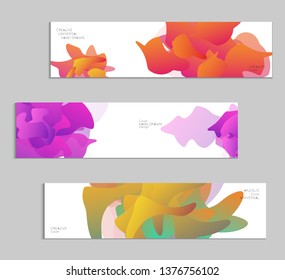 Abstract cover template with gradient design elements. Futuristic abstract modern pattern with fluid colors creating digital art. Bright colored background artistic social media web banner
