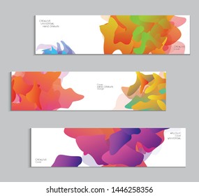 Abstract cover template with gradient design elements. Futuristic abstract modern pattern with fluid colors creating digital art. Bright colored background artistic social media web banner