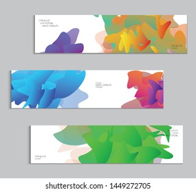 Abstract cover template with gradient design elements. Futuristic abstract modern pattern with fluid colors creating digital art. Bright colored background artistic social media web banner