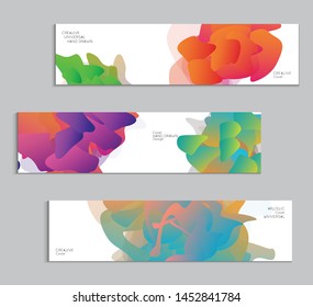 Abstract cover template with gradient design elements. Futuristic abstract modern pattern with fluid colors creating digital art. Bright colored background artistic social media web banner