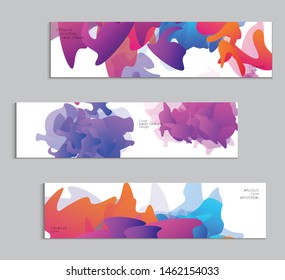 Abstract cover template with gradient design elements. Futuristic abstract modern pattern with fluid colors creating digital art. Bright colored background artistic social media web banner