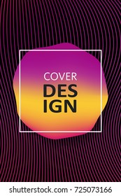 Abstract cover template, liquid gradient colors with fluid shapes and copy space for text. Trendy style for banner, business card, logo, branding or background.Bright vector cover illustration design 