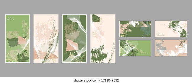 Plantilla de tapa abstracta con elementos de diseño de pintura. Afiche con formas geométricas y creación transparente pastel. Diseño gráfico vectorial de existencias