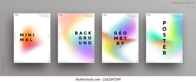 Abstract cover template. Set of colorful poster card. Bright multicolored gradient backgrounds. Minimal cover design. Modern wallpaper soft pastel colors. Vector illustration