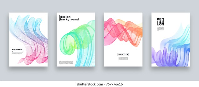 Abstract cover template set, Modern design with gradients, vector illustration