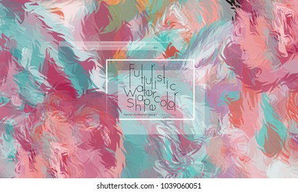 Abstract cover template with watercolor design elements. Poster with geometric shapes and multicolored transparent random overlapping shapes creating vector watercolor effect.