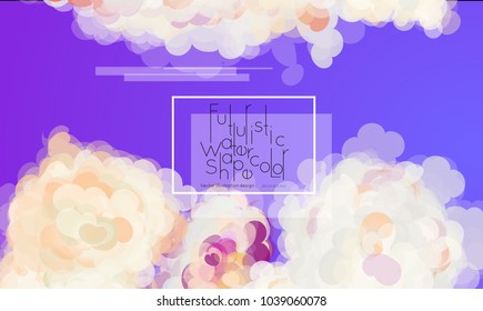 Abstract cover template with watercolor design elements. Poster with geometric shapes and multicolored transparent random overlapping shapes creating vector watercolor effect.