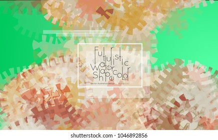 Abstract cover template with watercolor design elements. Poster with geometric shapes and multicolored transparent random overlapping shapes creating vector watercolor effect.