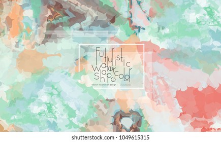 Abstract cover template with watercolor design elements. Poster with geometric shapes and multicolored transparent random overlapping shapes creating vector watercolor effect.